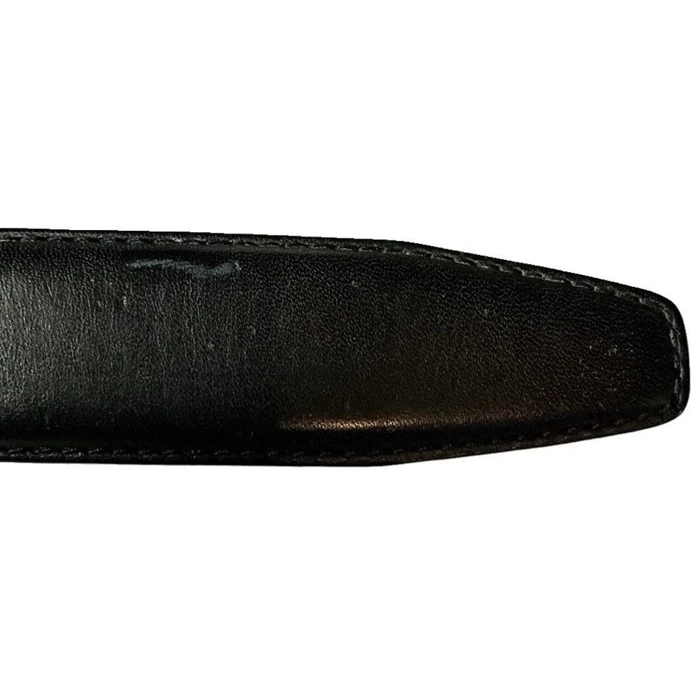 Chaps Ralph Lauren Black Smooth Italian Leather Dress Belt Sz 34/36